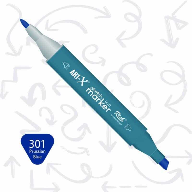 Rich Art-X Sketch Marker Duo Çift Uçlu Marker Kalem 301 Prussian Blue
