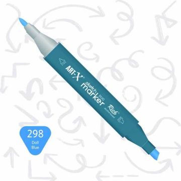 Rich Art-X Sketch Marker Duo Çift Uçlu Marker Kalem 298 Doll Blue