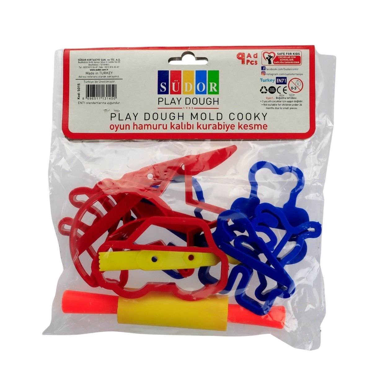 Südor Oyun Hamur Kalıbı Büyük Merdane + 9 Şekil