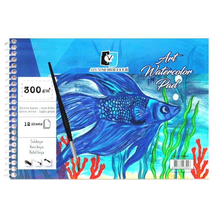 Alex Schoeller Art Suluboya Defteri 300gr A4 12 Yaprak