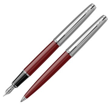 Scrikss 78 Dolma Kalem + Tükenmez Kalem Seti Bordo