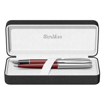 Scrikss 78 Dolma Kalem + Tükenmez Kalem Seti Bordo