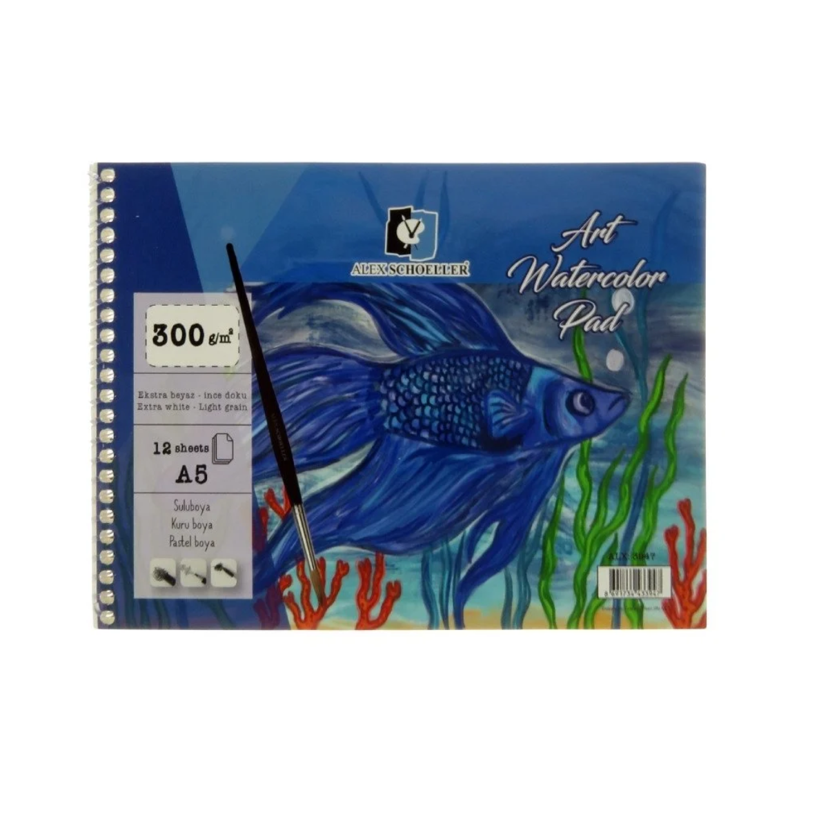 Alex Schoeller Art Suluboya Defteri 300gr A5 12 Yaprak