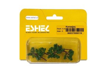 Eshel Maket Kara Ağaç 5'li Set 3 cm
