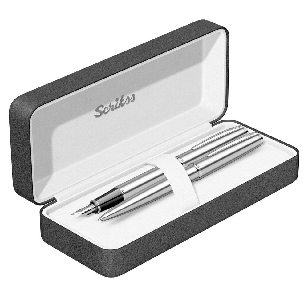 Scrikss 78M Tükenmez Kalem - Dolma Kalem Seti Krom