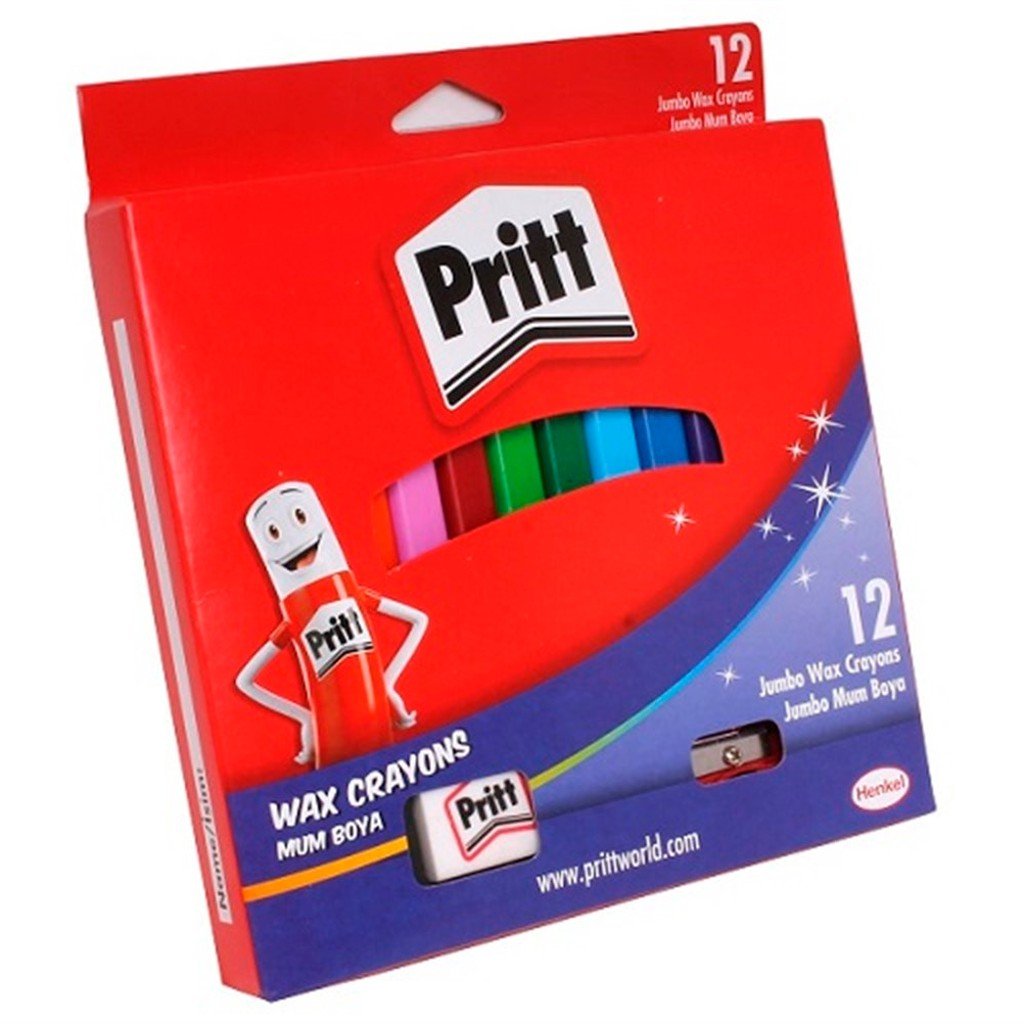 Pritt Jumbo Üçgen Silinebilir Pastel Mum Boya 12 Renk