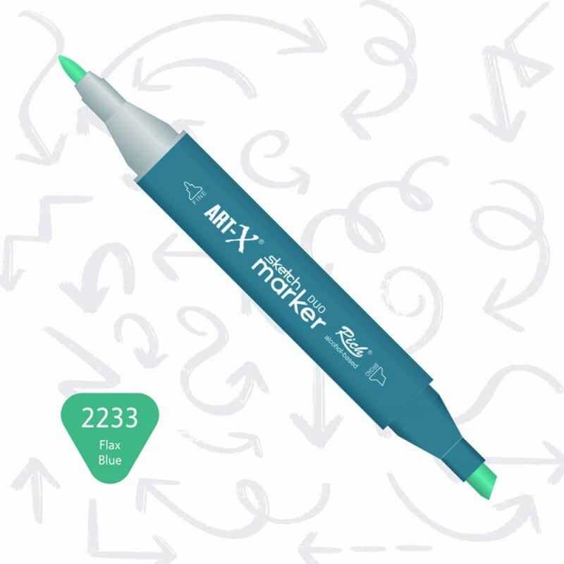 Rich Art-X Sketch Marker Duo Çift Uçlu Marker Kalem 2233 Flax Blue