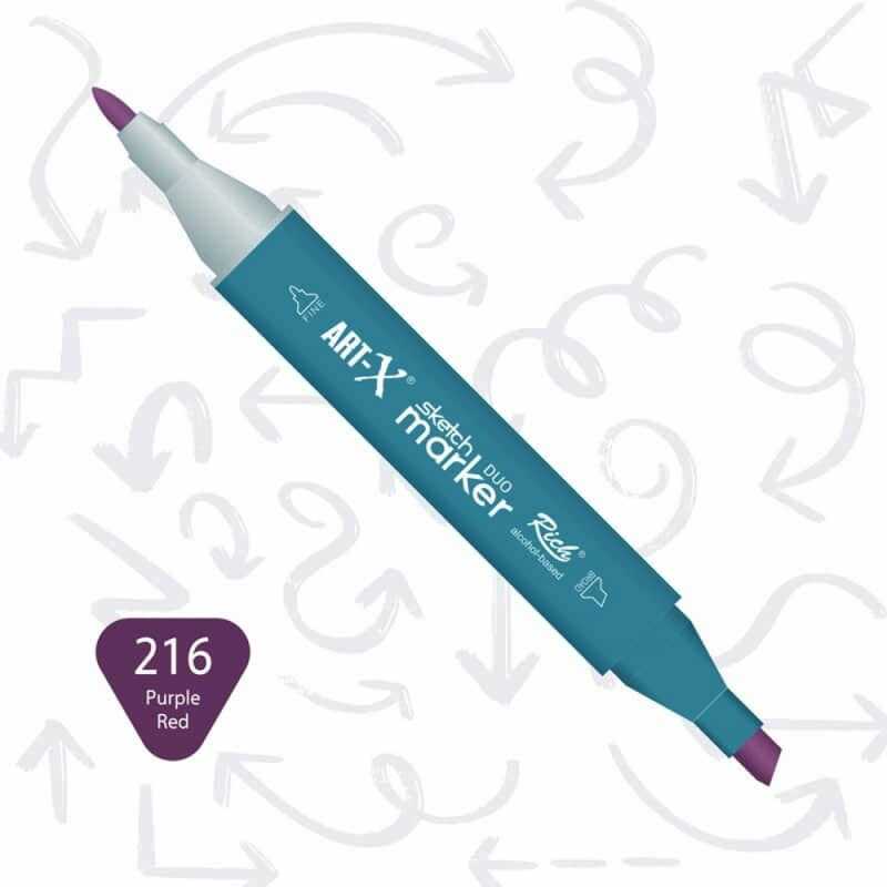 Rich Art-X Sketch Marker Duo Çift Uçlu Marker Kalem 216 Purple Red