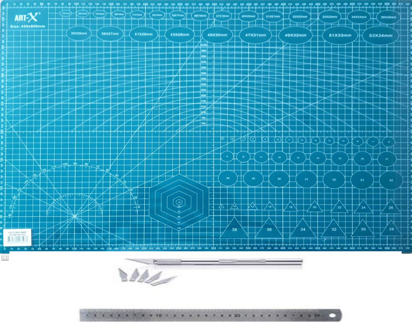 Ümraniye Hobi Sanat Kesim Matı Seti A2 45*60 cm Cetvel+Kretuar