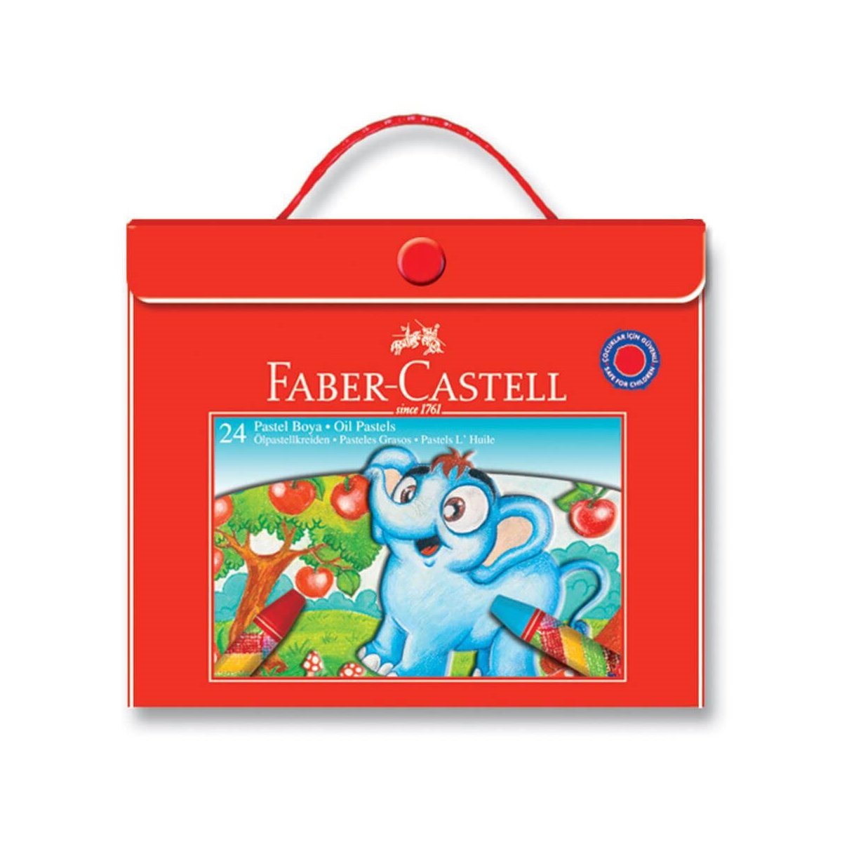 Faber Castell Plastik Çantalı Tutuculu Pastel Boya 24 Renk 125125