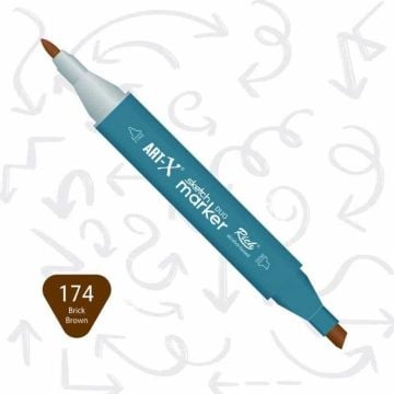 Rich Art-X Sketch Marker Duo Çift Uçlu Marker Kalem 174 Brick Brown