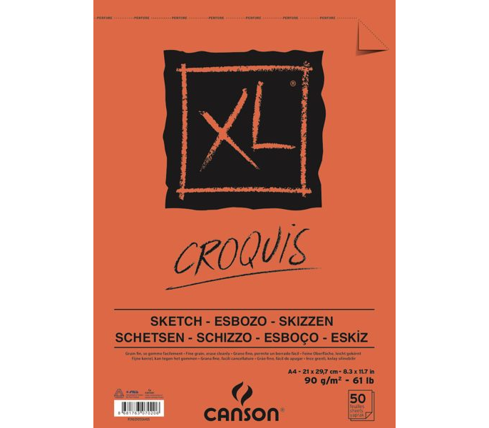 Canson XL Krem Eskiz Defteri Üstten Spiralli 90 gr. A3 50 Sayfa