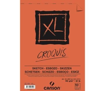 Canson XL Krem Eskiz Defteri Üstten Spiralli 90 gr. A4 50 Sayfa
