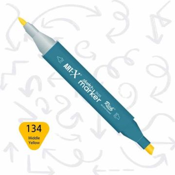 Rich Art-X Sketch Marker Duo Çift Uçlu Marker Kalem 134 Middle Yellow
