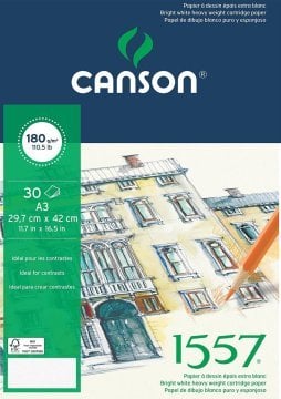 Canson 1557 Eskiz Spiralli Çizim Defteri A3 180 gr 20 Sayfa