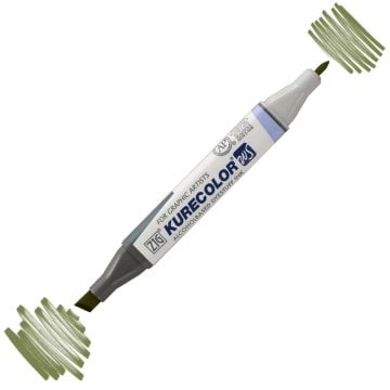 Zig Kurecolor Kc3000 Twin S Marker Kalem 545 Olive Green