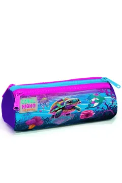 Coral High Kids Pembe Mor Kaplumbağa Desenli 3’lü Okul Çanta Seti SET0123756