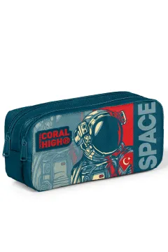 Coral High Kids Çivit Kırmızı Astronot Desenli 3’lü Okul Çanta Seti SET0114389