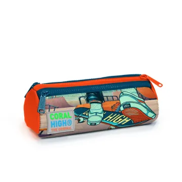 Coral High Kids Çivit Neon Turuncu Kaykay Desenli 3’lü Okul Çanta Seti SET0123723