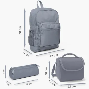 Coral High Kids Çivit Neon Turuncu Kaykay Desenli 3’lü Okul Çanta Seti SET0123723