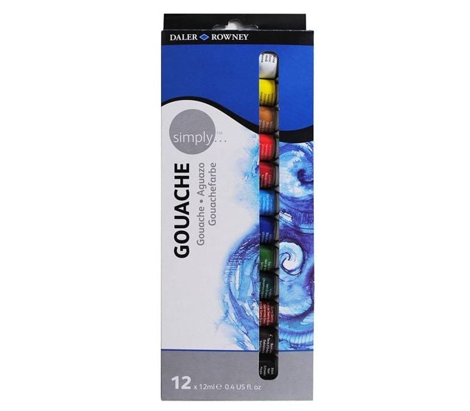 Daler-Rowney Simply Guaj Boya 12 Renk x 12 ml.