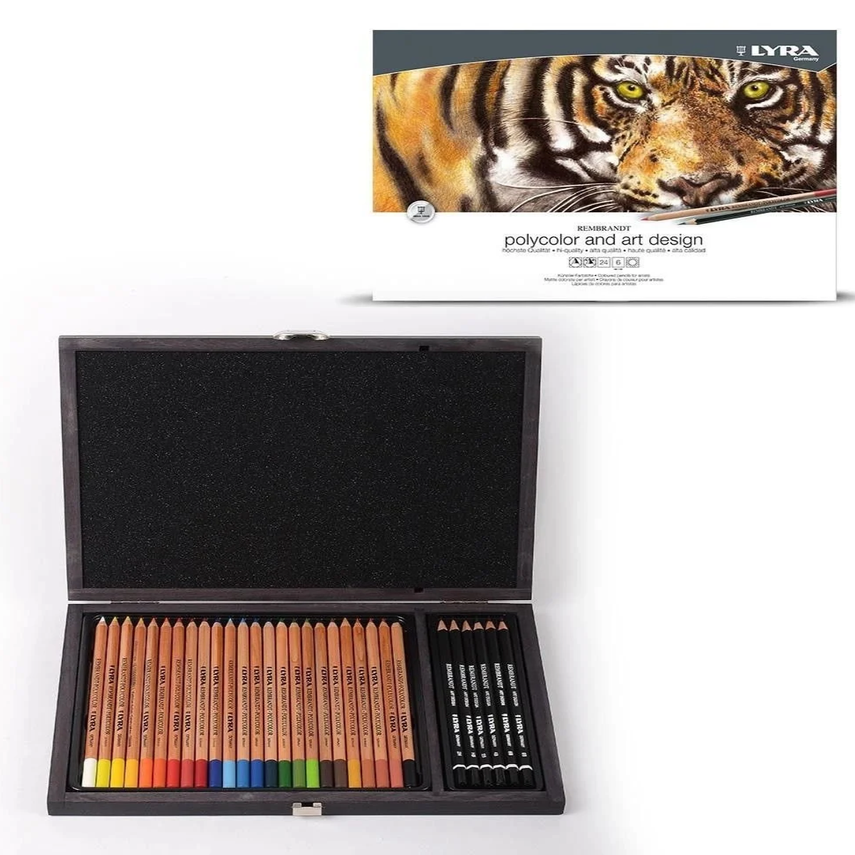 Lyra Rembrandt 30 Parça Polycolor & Art Design Ahşap Kutu Yeni