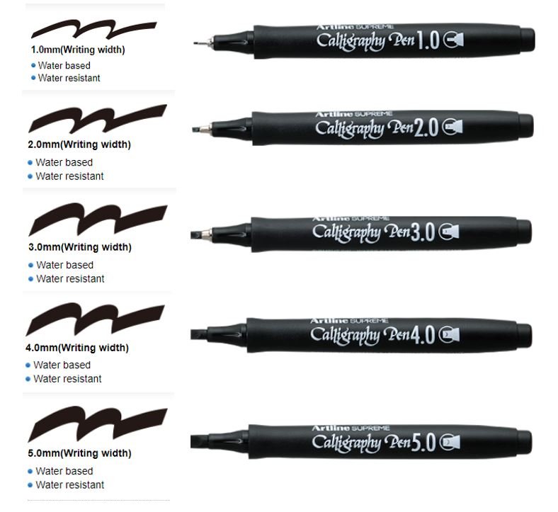 Artline Supreme Kaligrafi Kalemi Kesik Uç 5.0 mm Kırmızı