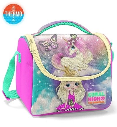 Coral High Kids Su Yeşili Pembe Unicorn Desenli Thermo Beslenme Çantası 11733