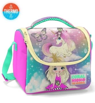 Coral High Kids Su Yeşili Pembe Unicorn Desenli Thermo Beslenme Çantası 11733