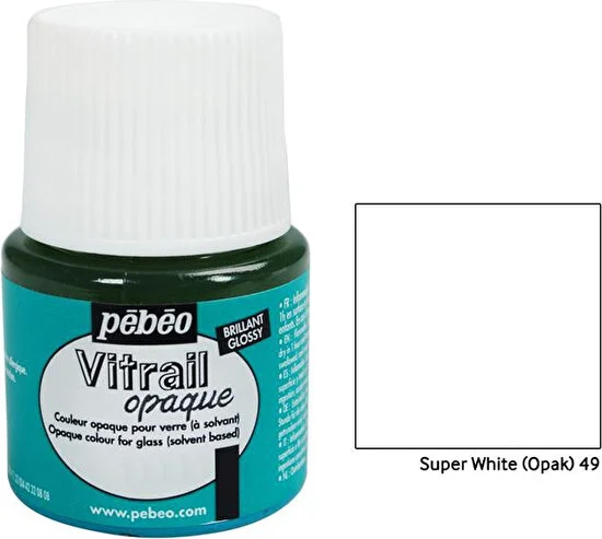 Pebeo Vitrail Cam Boyası 45Ml - 49 Super White (Opak)