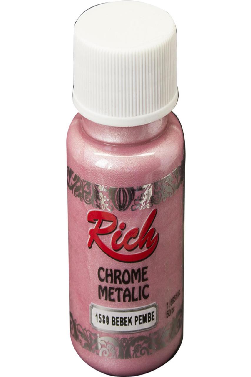 Rich Chrome Metalik Boya 1580-Bebek Pembe 50 cc