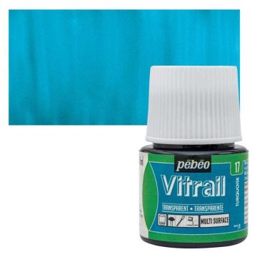Pebeo Vitrail Cam Boyası 45Ml - 17 Turquoise Blue