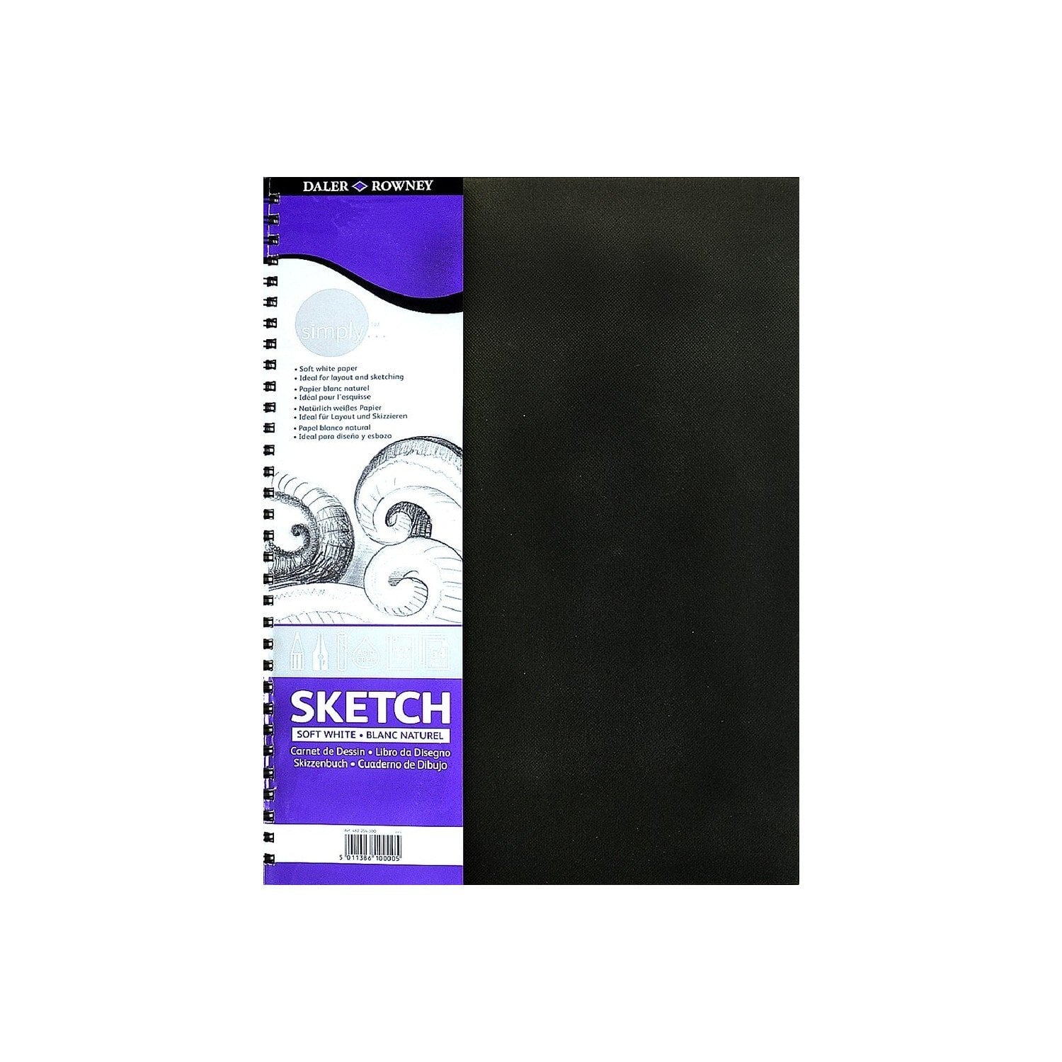 Daler Rowney Simply Soft White Sketch Defter Spiralli A4 100gr 54 Yaprak