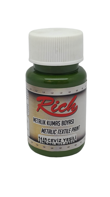 RİCH METALİK KUMAŞ BOYASI 50 CC. 3142 CEVİZ YEŞİLİ