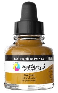 Daler Rowney System 3 Sıvı Akrilik Mürekkep Boya 29.5ml 701 Gold