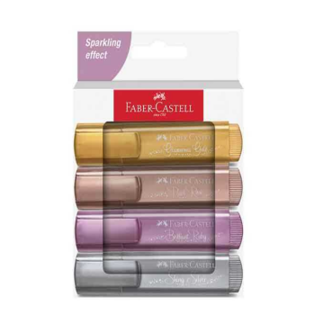 Faber Castell Fosforlu Kalem 46 Metalik Renkler 4’lü Set Sparking Effect