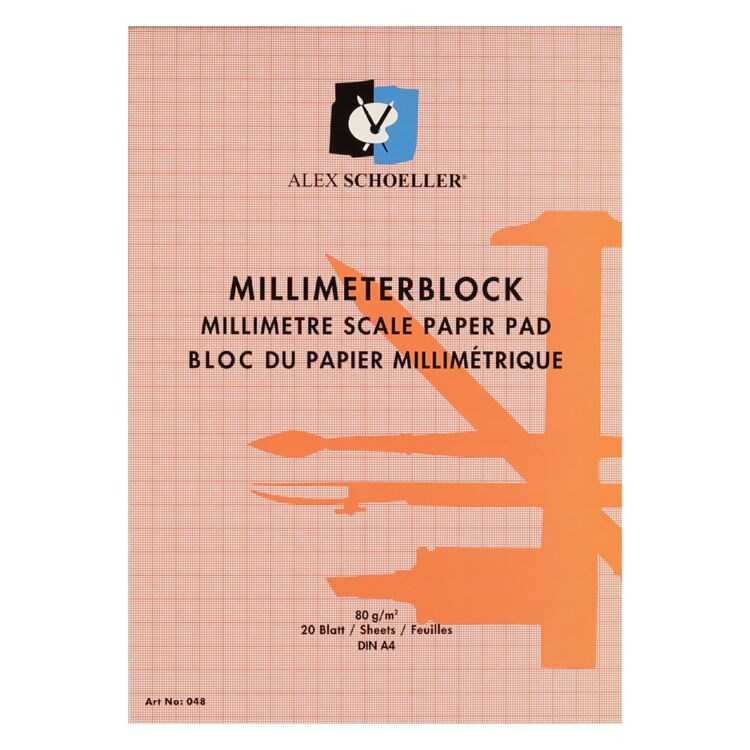 Alex Schoeller Milimetrik Blok A4 20 Sayfa Kırmızı