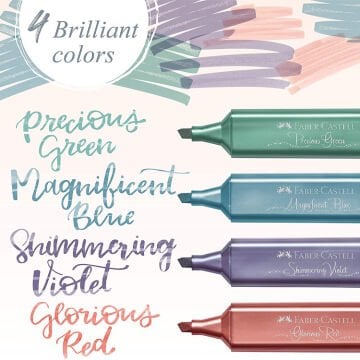 Faber Castell Fosforlu Kalem 46 Metalik Renkler 4’lü Set Metalik Effect