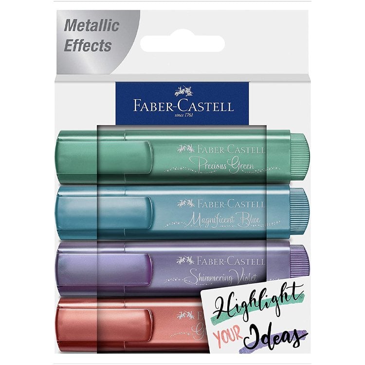 Faber Castell Fosforlu Kalem 46 Metalik Renkler 4’lü Set Metalik Effect