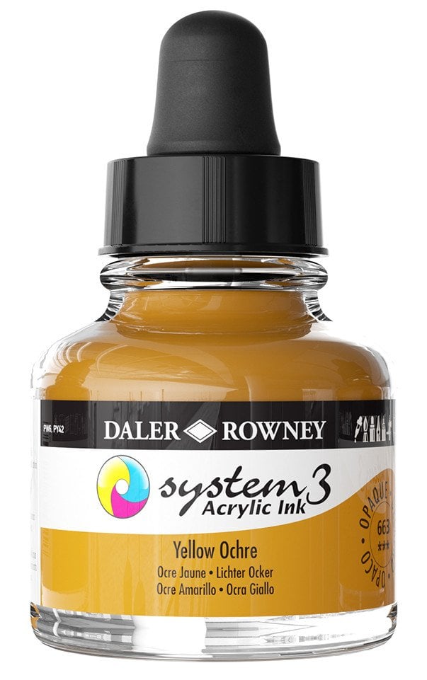 Daler Rowney System 3 Sıvı Akrilik Mürekkep Boya 29.5ml 663 Yellow Ochre