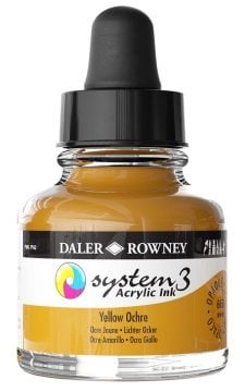 Daler Rowney System 3 Sıvı Akrilik Mürekkep Boya 29.5ml 663 Yellow Ochre