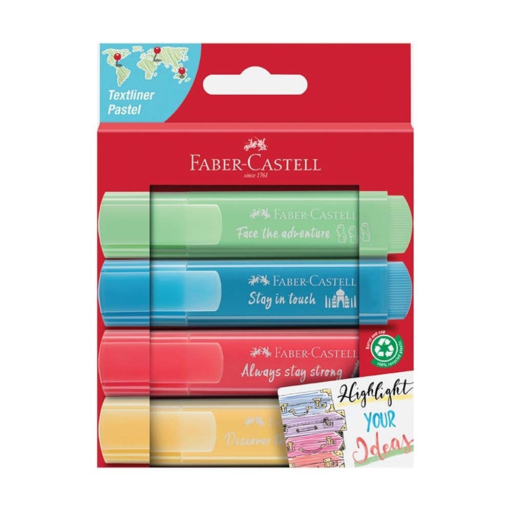 Faber Castell Fosforlu Kalem 46 Pastel Renkler 4’lü Set 254625