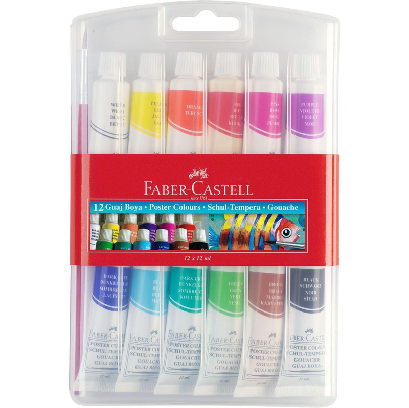 Faber Castell Tüp Guaj Boya 12 Renk 12 Ml
