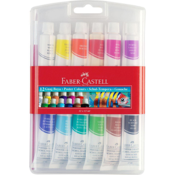 Faber Castell Tüp Guaj Boya 12 Renk 12 Ml