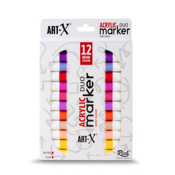 Rich Art-X Acrylic Duo Marker ENERGY SERİSİ 12 Renk-19317