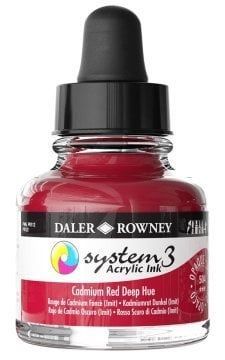 Daler Rowney System 3 Sıvı Akrilik Mürekkep Boya 29.5ml 504 Cadmium Red Deep