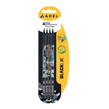 Adel Blackline Kamuflaj Kurşun Kalem 4 Adet