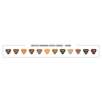 Rich Art-X Sketch Marker Set 12li EARTH SERIES - 19309