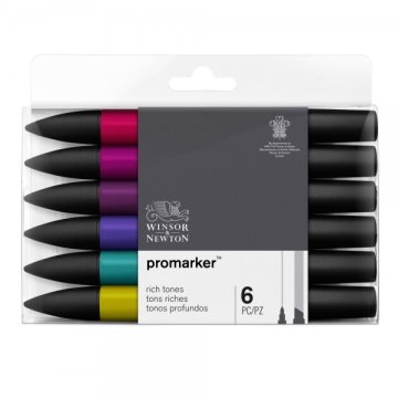 Winsor & Newton Promarker Rich Tones (Zengin Tonlar) 6'lı Set
