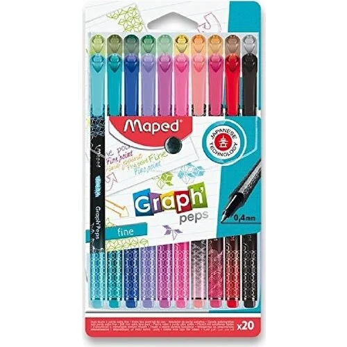 Maped Fineliner 0.4 mm Desenli 20 Renkli